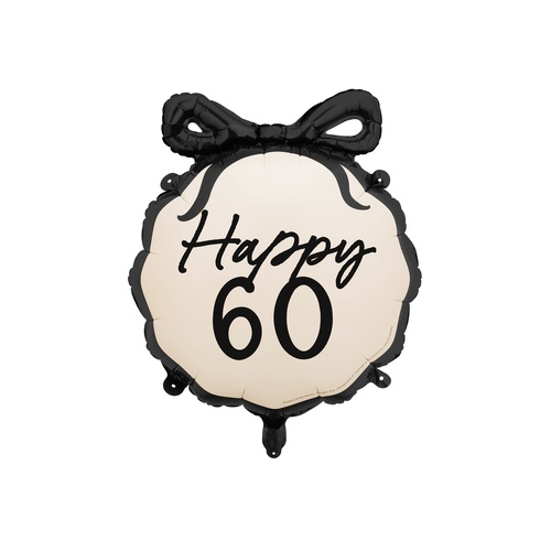 53cm Happy 60 Black Foil Balloon #PDFB26660 - Each (Pkgd.)