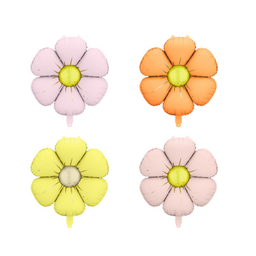 65cm Shape Daisy Garland Assorted Foil Balloon #PDFBZ4 - Pack of 4 (Pkgd.)