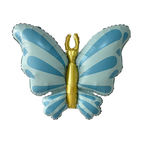 Blue and Gold Butterfly Foil Balloon 69cm - #SF-BF-BLU-V1 (pkgd)