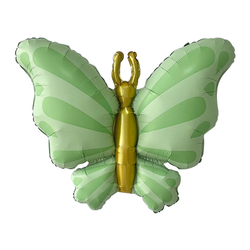 Green and Gold Butterfly Foil Balloon 69cm - #SF-BF-GRN-V1 (pkgd)