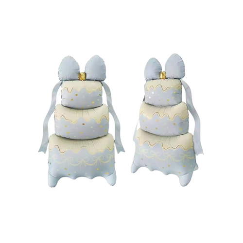 Pastel Blue Standing Cake Foil Balloon Helium/Airfilled 155cm - #SF-CAKE-PASTELBLU Each(Pkgd).