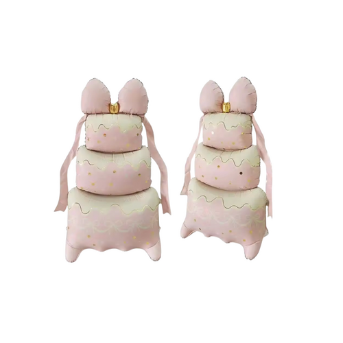 Pastel Pink Standing Cake Foil Balloon Helium/Airfilled 155cm - #SF-CAKE-PASTELPNK Each(Pkgd).
