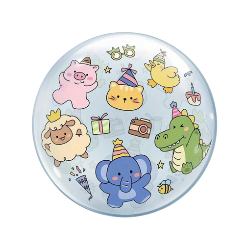 45cm Happy Birthday Cute Party Animals Bubble Balloon - #SF-HB-ANIMALPARTY-BUBBLE (Pkgd).