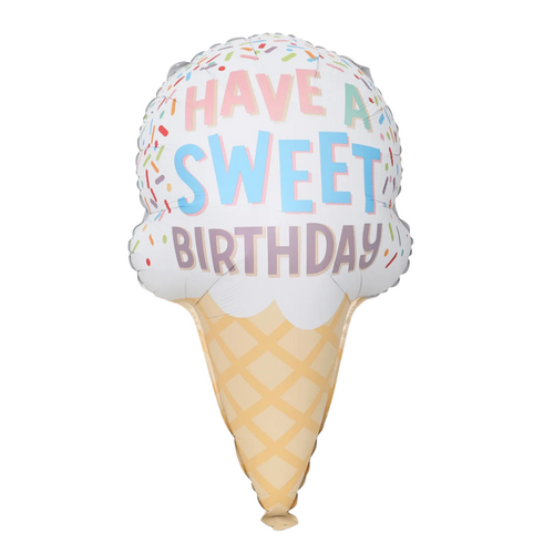 Happy Birthday Ice Cream Cone Helium/Airfilled 52cm - #SF-HB-ICECREAM-CONE Each (Pkgd).