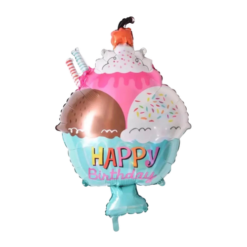 Happy Birthday Ice Cream Sundae Helium/Airfilled 71cm - #SF-HB-ICECREAM-SUNDAE Each (Pkgd).