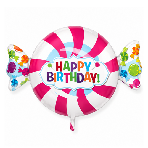22cm Happy Birthday Lolly Foil Balloon  #SF-HB-LOLLY-22 - Each (Inflated, supplied air-filled on stick)