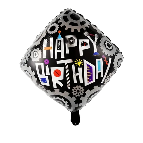 45cm Happy Birthday Mechanical Robot Foil Balloon - #SF-HB-ROBOT (Pkgd).