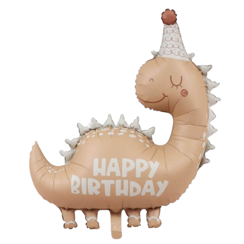 Happy Birthday Dino Nude Helium/Airfilled 80cm - #SF-HBD-CRM-DINO Each (Pkgd).