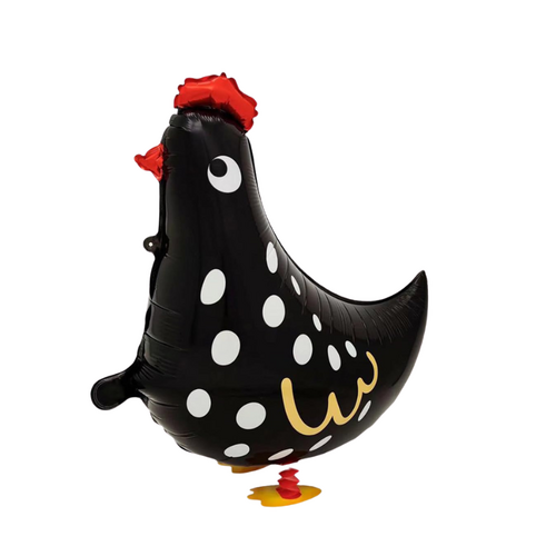 Black Hen Foil Balloon Helium/Airfilled 50cm - #SF-HEN-BLK Each (Pkgd).