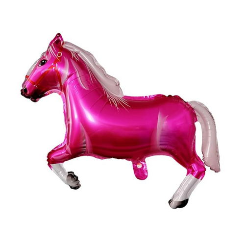 Pink Horse Foil Balloon Helium/Airfilled 83cm - #SF-HORSE-PNK Each (Pkgd).
