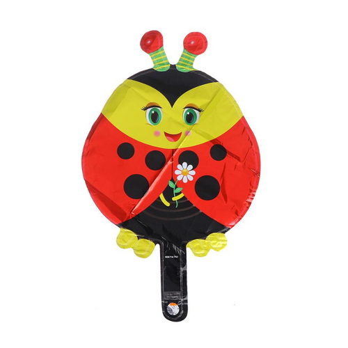 22cm Lady Bug Foil Balloon #SF-LADYB-22 - Each (Inflated, supplied air-filled on stick)