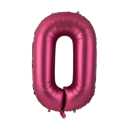 86cm Number 0 Foil Balloon Burgundy - #SF-NMBR-BUR-0 - Each (Pkgd)