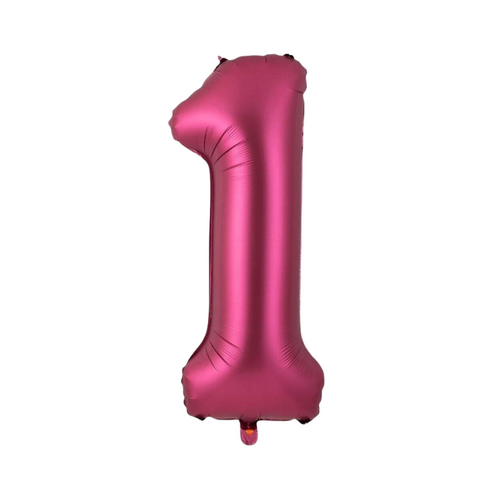 86cm Number 1 Foil Balloon Burgundy - #SF-NMBR-BUR-1- Each (Pkgd)