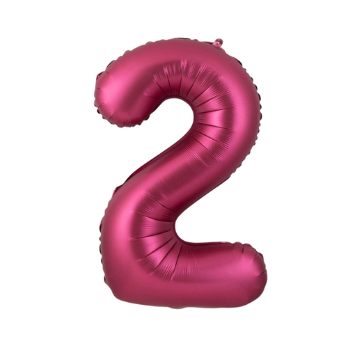 86cm Number 2 Foil Balloon Burgundy - #SF-NMBR-BUR-2 - Each (Pkgd)