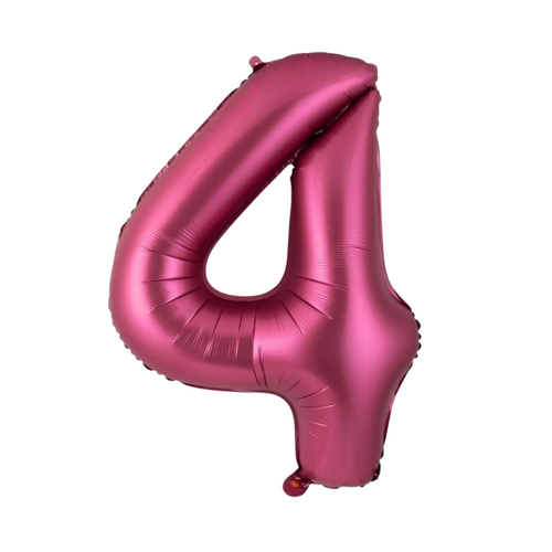 86cm Number 4 Foil Balloon Burgundy - #SF-NMBR-BUR-4 - Each (Pkgd)