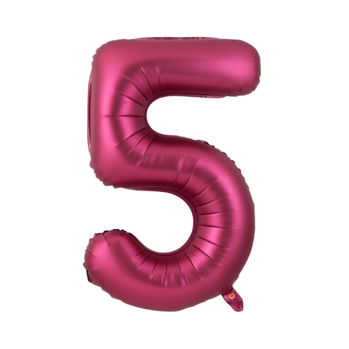 86cm Number 5 Foil Balloon Burgundy - #SF-NMBR-BUR-5 - Each (Pkgd)
