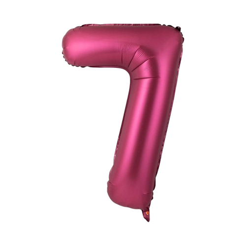 86cm Number 7 Foil Balloon Burgundy - #SF-NMBR-BUR-7 - Each (Pkgd)