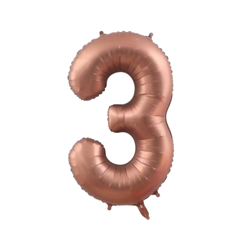 86cm Number 3 Foil Balloon Coffee - #SF-NMBR-COF-3 - Each (Pkgd)