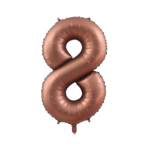 86cm Number 8 Foil Balloon Coffee - #SF-NMBR-COF-8 - Each (Pkgd)