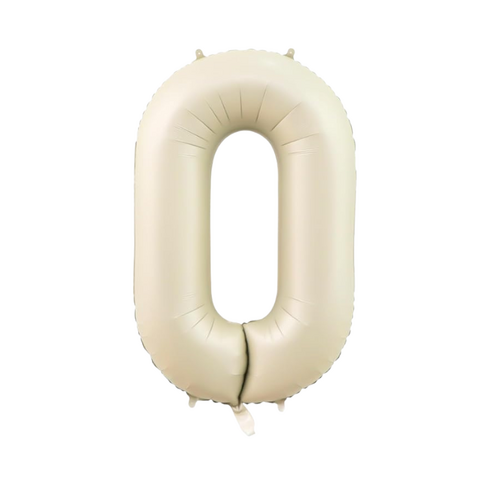 86cm Number 0 Foil Balloon Cream - #SF-NMBR-CRM-0 - Each (Pkgd)