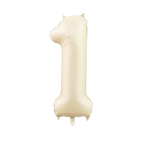 86cm Number 1 Foil Balloon Cream - #SF-NMBR-CRM-1 - Each (Pkgd)