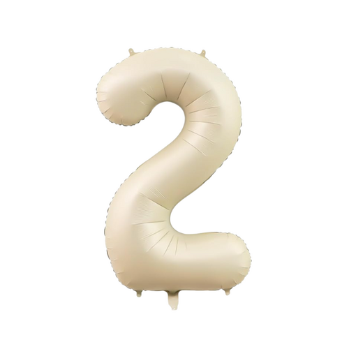 86cm Number 2 Foil Balloon Cream - #SF-NMBR-CRM-2 - Each (Pkgd)