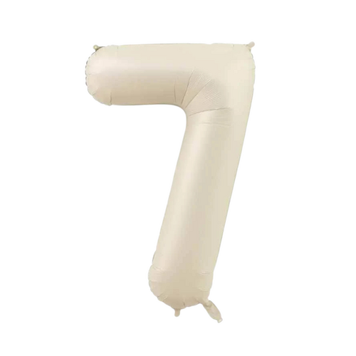 86cm Number 7 Foil Balloon Cream - #SF-NMBR-CRM-7 - Each (Pkgd)