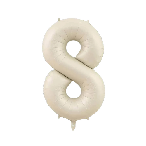 86cm Number 8 Foil Balloon Cream - #SF-NMBR-CRM-8 - Each (Pkgd)