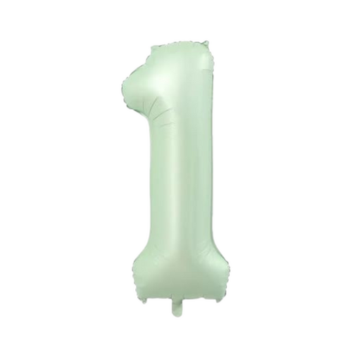 86cm Number 1 Foil Balloon Sage - #SF-NMBR-SAGE-1 - Each (Pkgd)