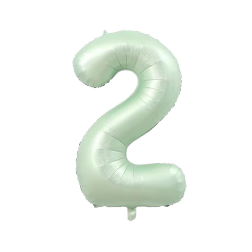 86cm Number 2 Foil Balloon Sage - #SF-NMBR-SAGE-2 - Each (Pkgd)
