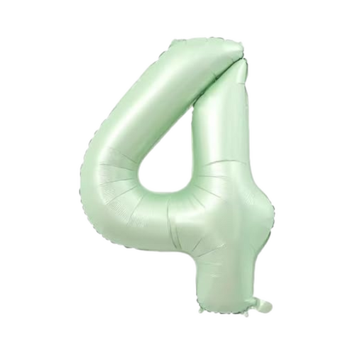86cm Number 4 Foil Balloon Sage - #SF-NMBR-SAGE-4 - Each (Pkgd)