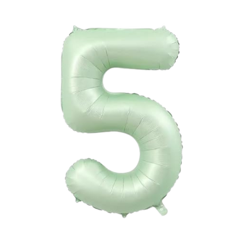 86cm Number 5 Foil Balloon Sage - #SF-NMBR-SAGE-5 - Each (Pkgd)