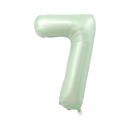 86cm Number 7 Foil Balloon Sage - #SF-NMBR-SAGE-7 - Each (Pkgd)
