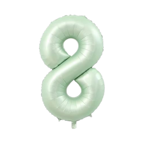 86cm Number 8 Foil Balloon Sage - #SF-NMBR-SAGE-8 - Each (Pkgd)