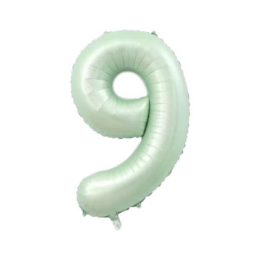86cm Number 9 Foil Balloon Sage - #SF-NMBR-SAGE-9 - Each (Pkgd)