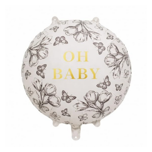 Oh Baby Foil Balloon Helium/Airfilled 45cm - #SF-OHBABY-CRM Each (Pkgd).