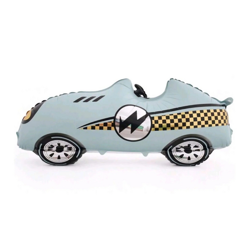 Blue Race Car Foil Balloon Helium/Airfilled 110cm - #SF-RACECAR-BLU Each(Pkgd).