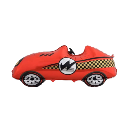 Red Race Car Foil Balloon Helium/Airfilled 110cm - #SF-RACECAR-RED Each(Pkgd).