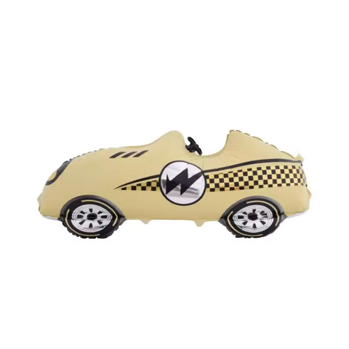 Yellow Race Car Foil Balloon Helium/Airfilled 110cm - #SF-RACECAR-YEL Each(Pkgd).