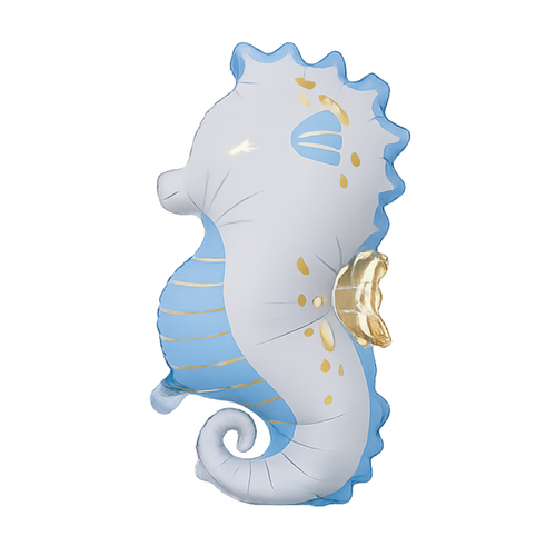 Blue Seahorse Foil Balloon Helium/Airfilled 75cm - #SF-SEAHORSE-BLU Each (Pkgd).