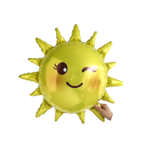 Yellow Wink Sun Foil Balloon Helium/Airfilled 70cm - #SF-SUN-YEL-WINK Each (Pkgd).