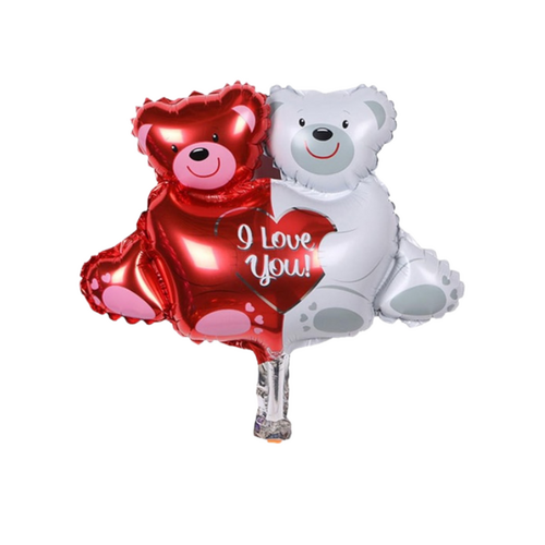 22cm Teddy I Love You Foil Balloon  #SF-TEDDYILY-22 - Each (Inflated, supplied air-filled on stick)