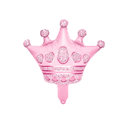 22cm Pink Tiara Foil Balloon #SF-TIARA-PNK-22 - Each (Inflated, supplied air-filled on stick)