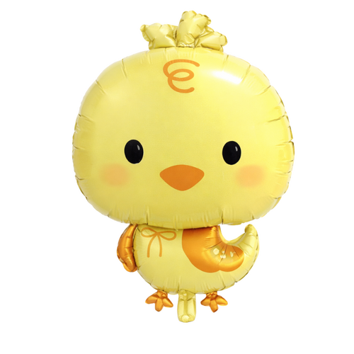 Society Baby Chicken w/ Bow Foil Balloon 54cm- #SFBABYCHICKYEL Helium/ Airfilled - Each (Pkgd)