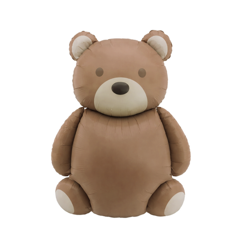 Society Bear Brown Foil Balloon Helium/Airfilled 91cm- #SFBEARBRN- Each (Pkgd).
