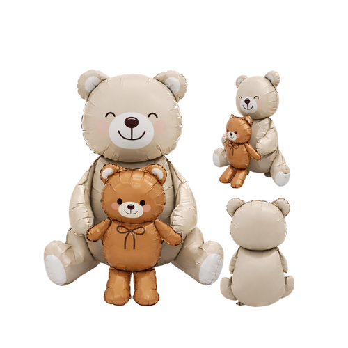 Bear with Ted Brown Airfilled Foil Balloon 94cm - #SFBEARTEDAIRBRN - Each (Pkgd)