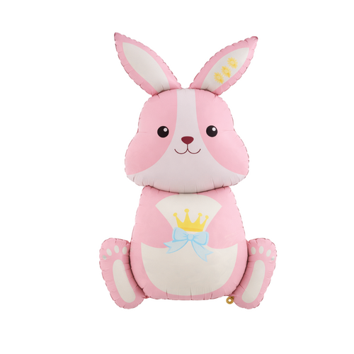 Society Pink Bunny Foil Balloon Helium/Airfilled 103cm #SFBUNNYPNK - Each (Pkgd)