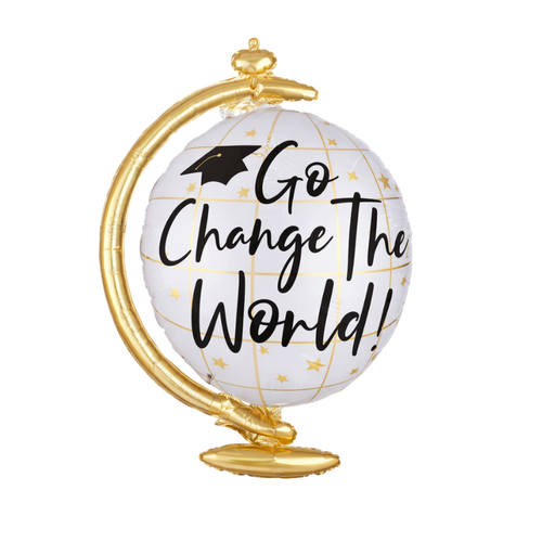 Society Graduation Globe Foil Balloon Helium/Airfilled 70cm- #SFGRADGLOBE- Each (Pkgd).