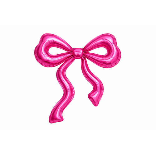 85cm Metallic Pink Bow Foil Balloon Airfilled only #SWB01METPINKBOW - Each (Unpkgd.)