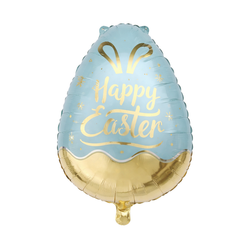 Blue Happy Easter Egg Foil Balloon 45cm - #SWBFBLUEEGG Airfilled - Each (Pkgd)